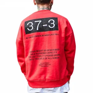 Embroidery Number 37-3 Hip Hop Men Sweaters